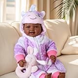 BABESIDE Value 5-Piece Black Baby Doll Set – Includes 15-Inch Lifelike Doll, Clothing, Birth Certificate, Bottle and Magnetic Pacifier, Soft Body Realistic Newborn Gift for Kids Age 3+