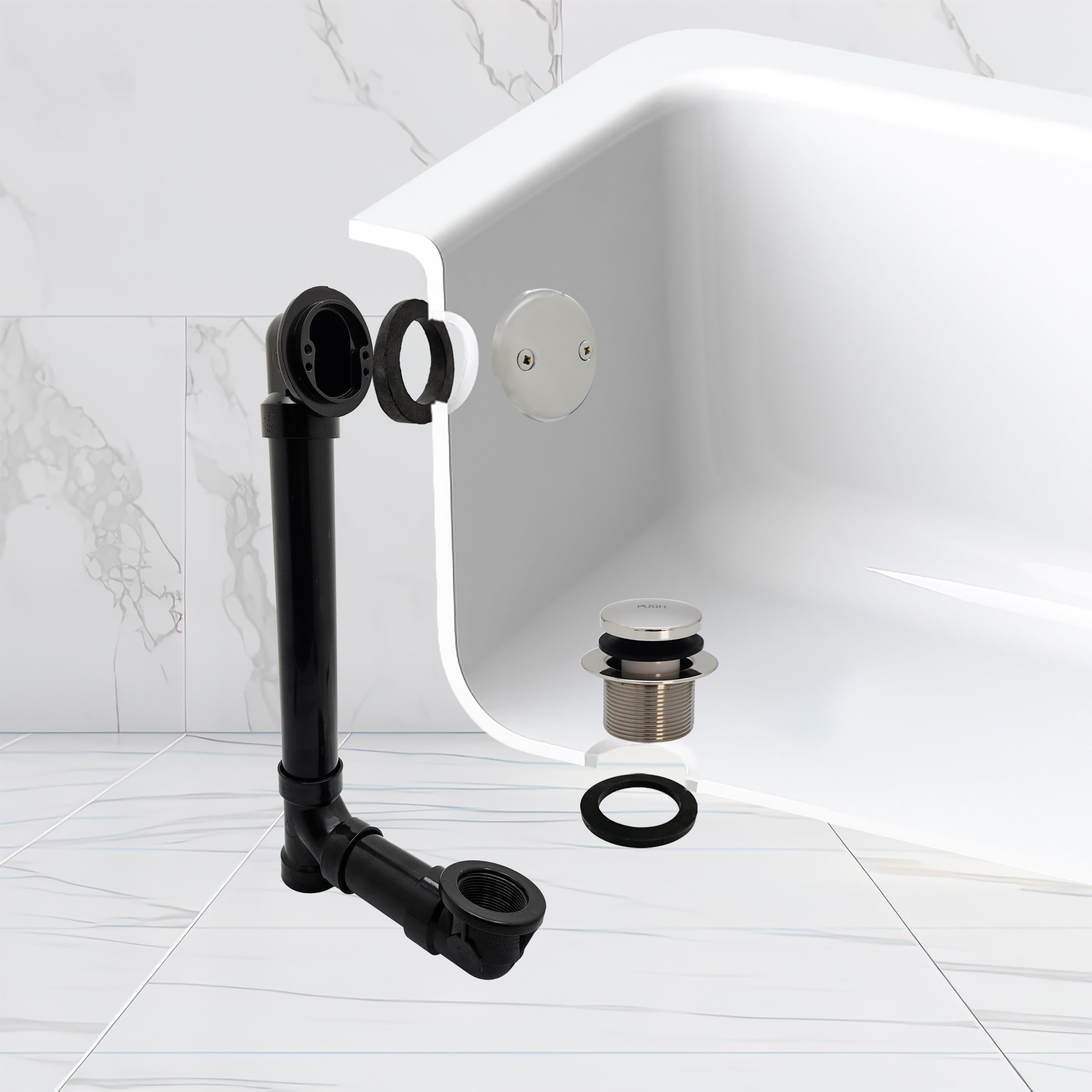 Westbrass D4931 punta Toe SCH. 40 Abs codo de desagüe de bañera con dos