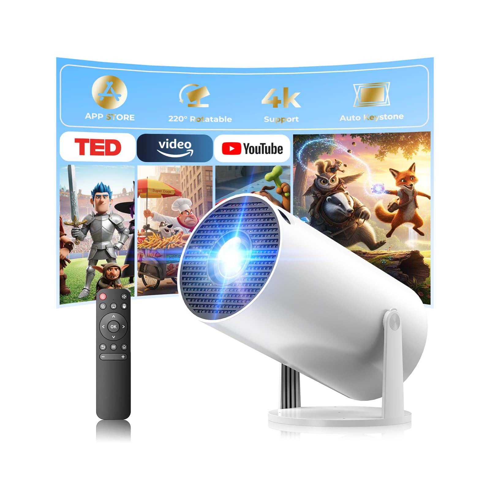 CAMWORLD Mini Projector with WiFi and Bluetooth
