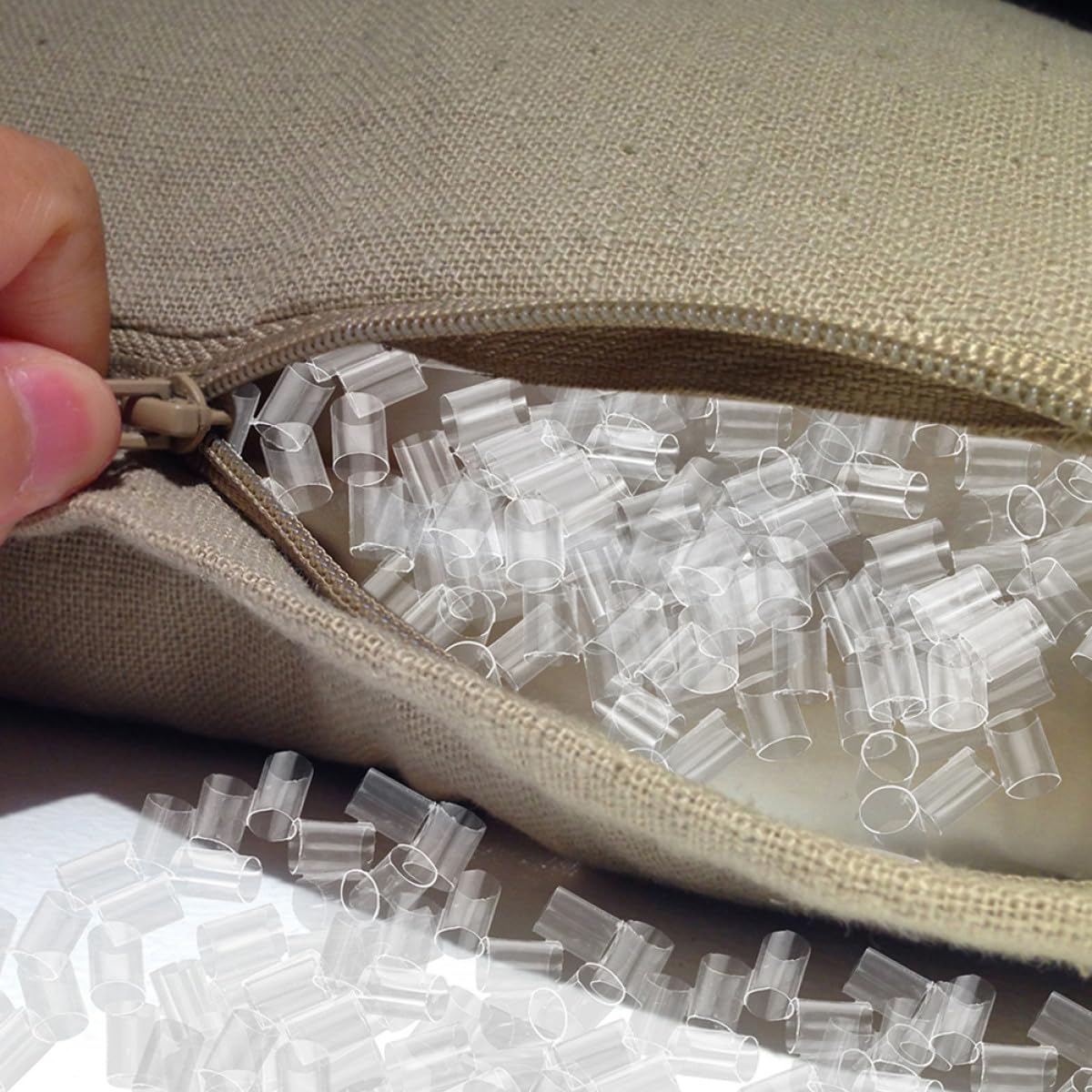Relleno para Almohadas de Tubo Flexible de Polietileno Transparente, Insertos para Cojines Pequeños y Soporte para Cuello