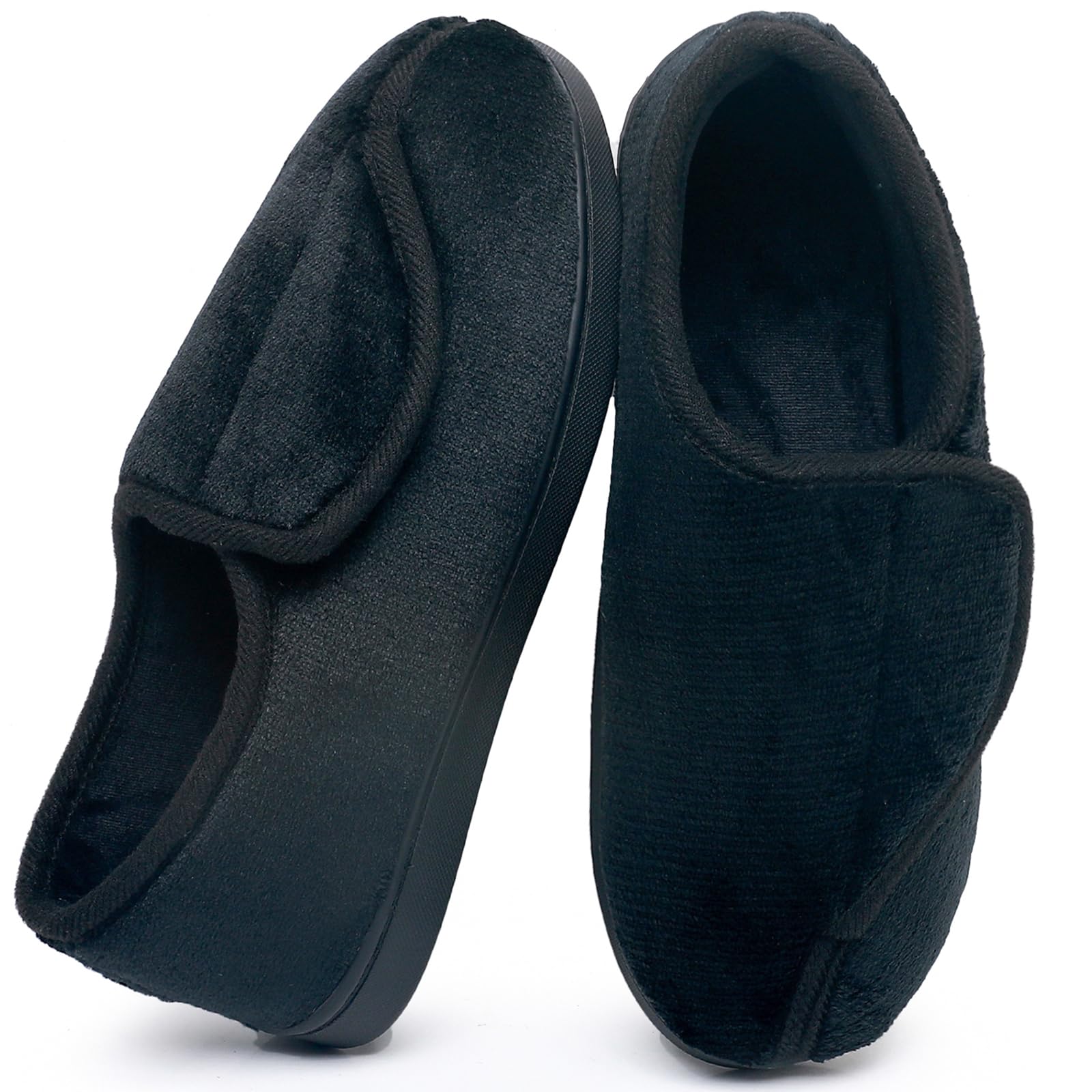 Git-up Pantoufles Diabétiques en Mousse à Mémoire de Forme pour Femmes Arthrite Œdème Chaussons Confortables Réglables Bout Fermé