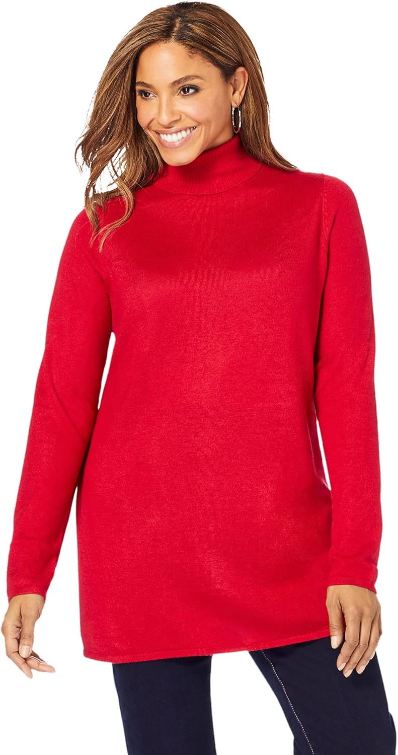 "Jessica London Plus Size Turtleneck - Classic Red" - Image 2