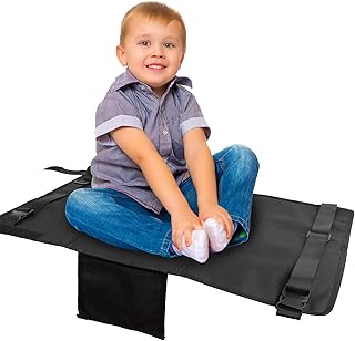DINGBLUE Toddler Airplane Bed - Toddler Airplane Seat Extender Aeroplane Bed for Children Portable Foot Hammock for Kids Baby Plane Travel Essentials to Lie Down Rest on Plane (Black)