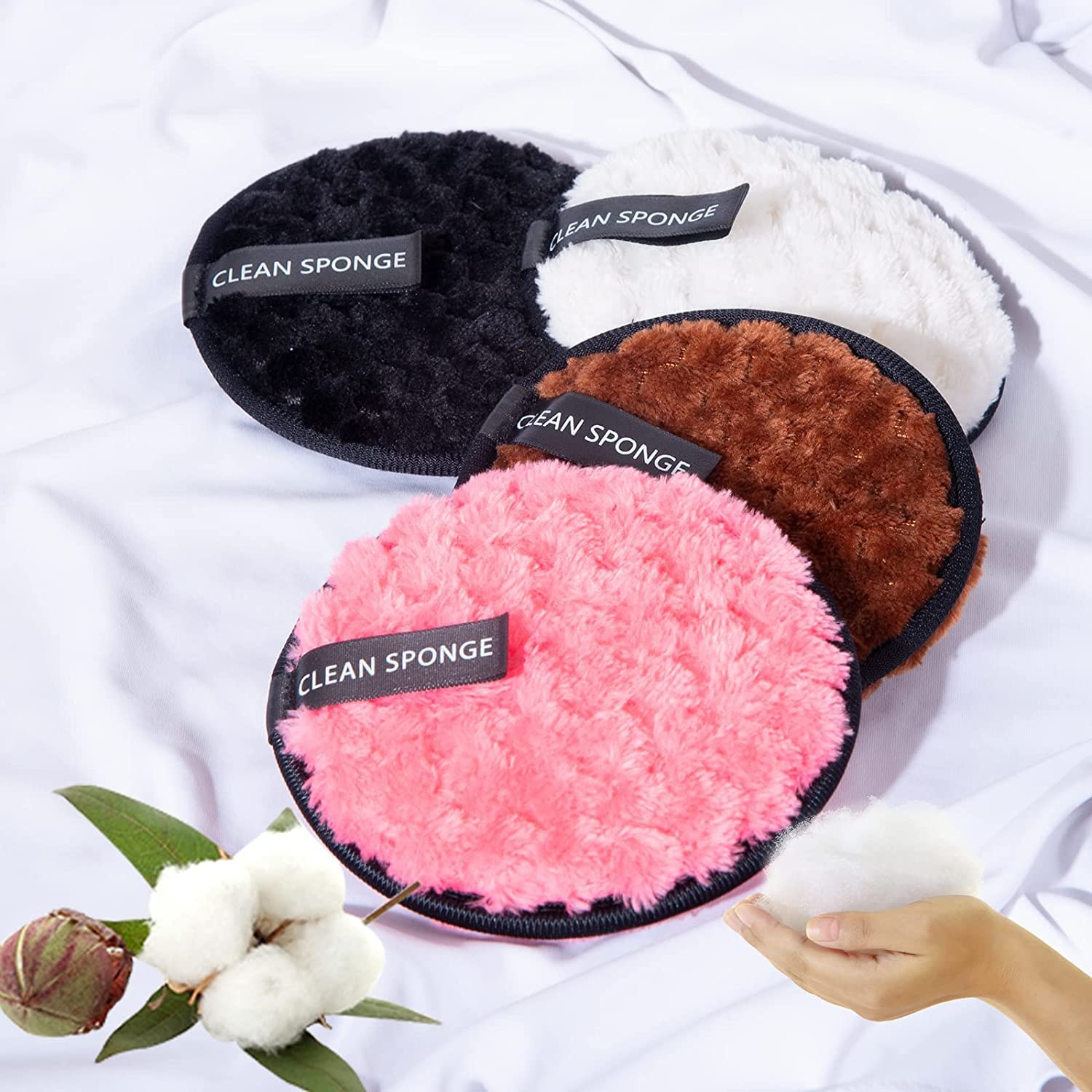 MEPOINT Reusable Soft Makeup Remover Pads For All Skin Microfiber Face Rounds Wipes Heavy Mascara Eye Shadow Facial Cleansing Puffs Foundation, Washable Removal Cloth, (Color May Very Pack Of 1)