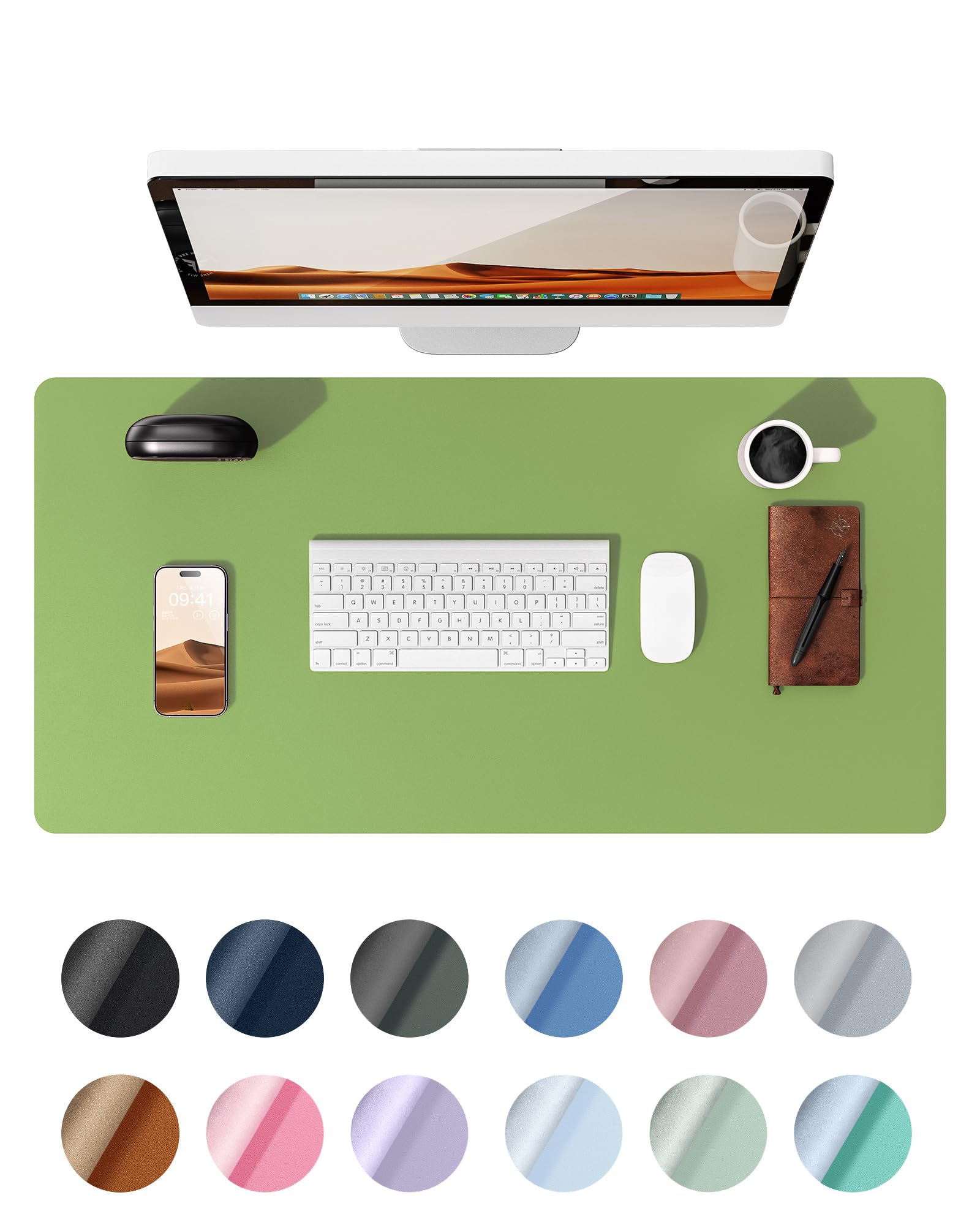 YSAGi Schreibtischunterlage, Premium Leder Mauspad XXL, Rutschfeste Tischunterlage Schreibunterlage, Multifunktionales Office Mousepad Schreibtisch Zubehör für Büro & Homeoffice