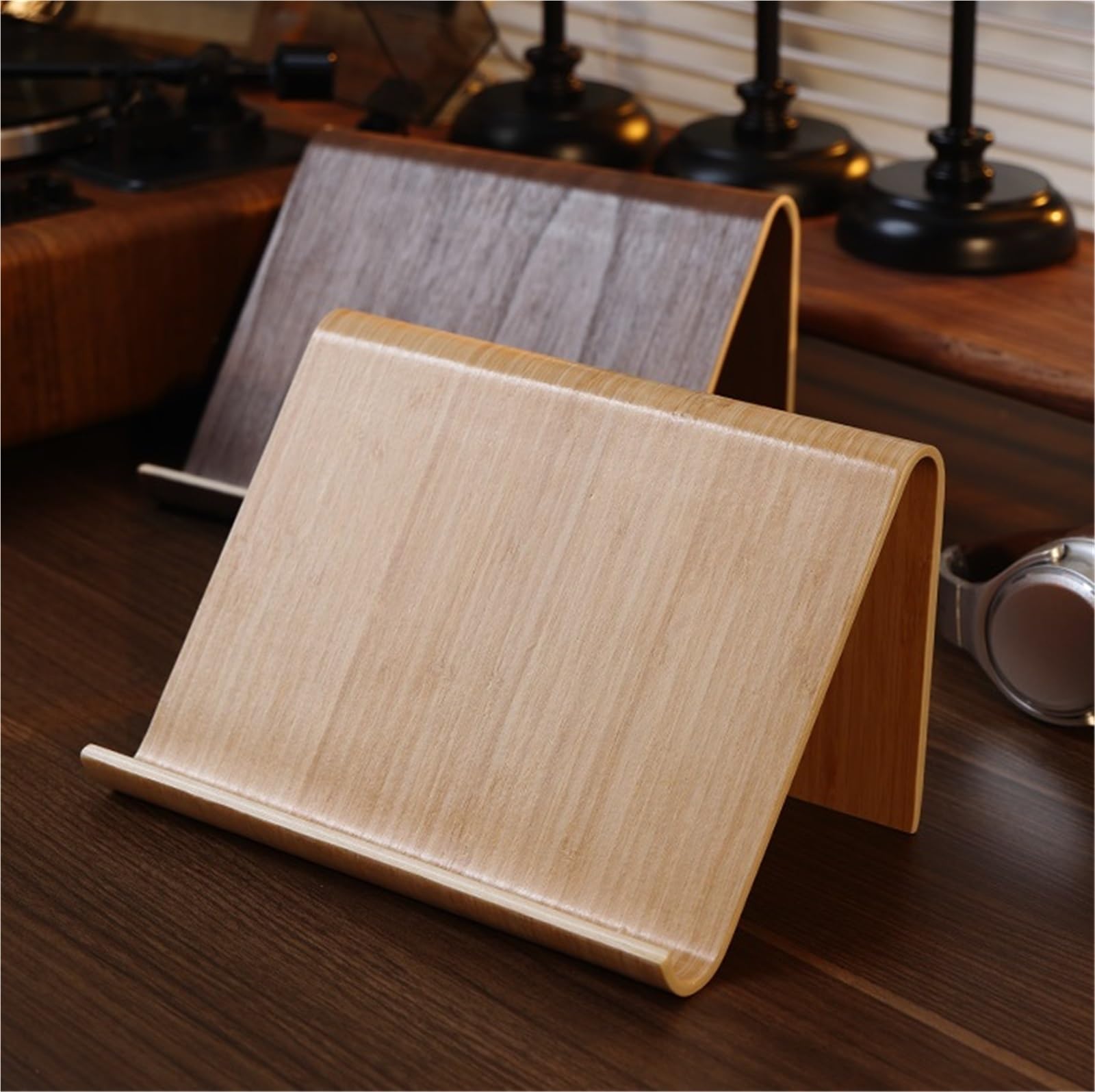 Supporto per dischi in vinile, contiene 8 LP in legno, organizer per album, elegante porta dischi per gli amanti della musica (Bruin)