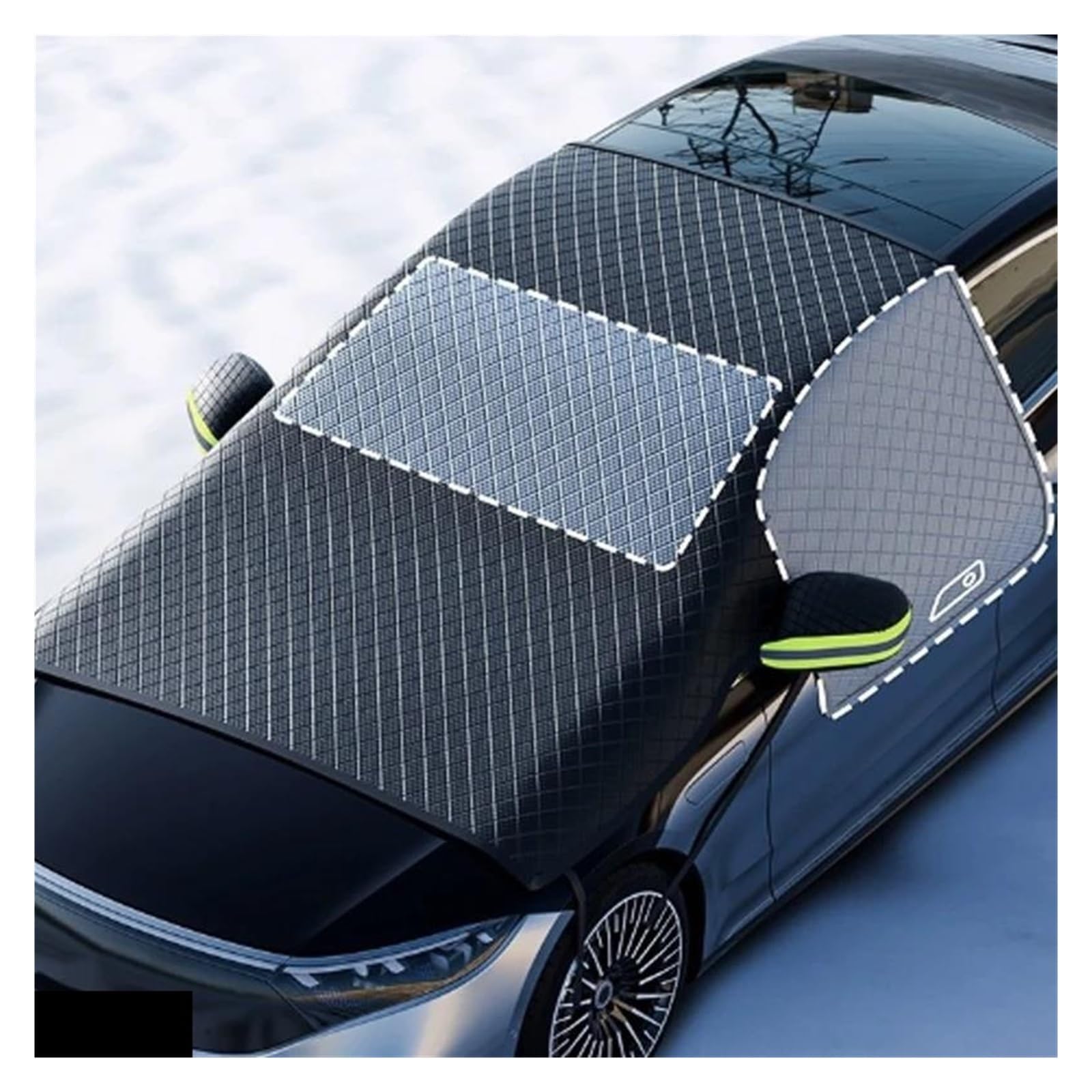 Couverture Pare-Brise Voiture Housse De Protection Contre La Neige Automobile pour Pare-Brise Avant, Pare-Neige À Aspiration Magnétique Antigel Et Anti-Gel, Housse De Voiture
