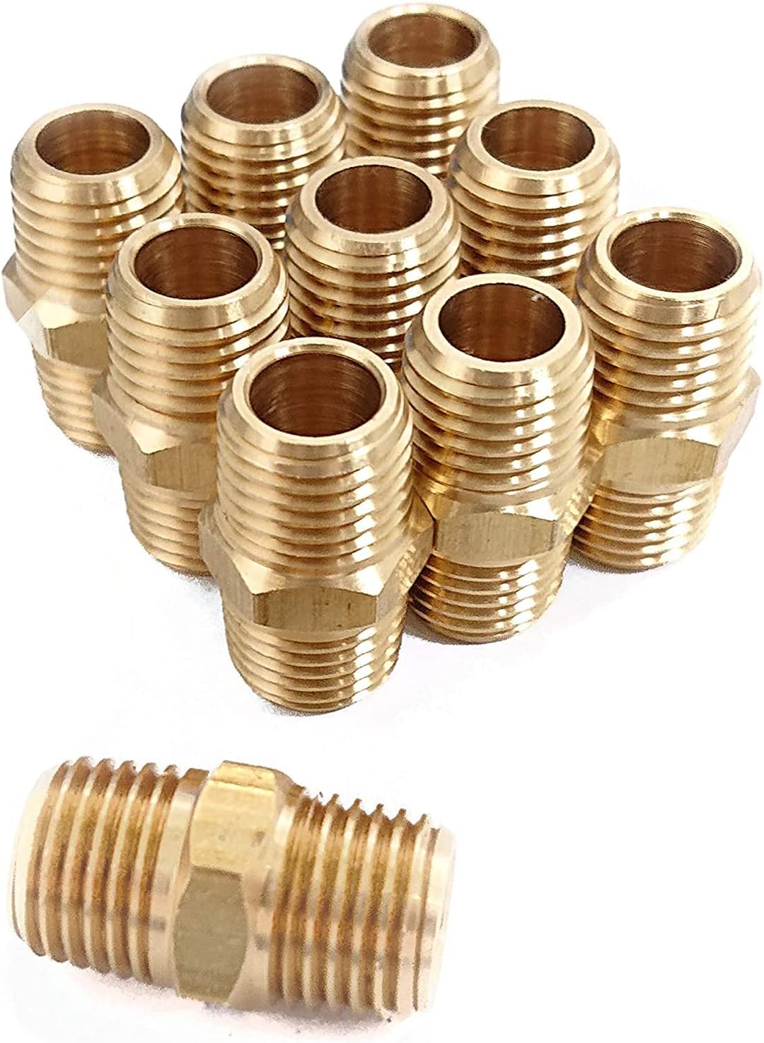 Onе-Dау Sаlе: Uр tо 40% оƒƒ T TANYA HARDWARE Pipe Fitting and Air Hose Fitings, Hex Nipple Coupling Set - 1/4-Inch NPT x 1/4-Inch NPT, Solid Brass, Male Pipe (10 Piece) Onе-Dау Sаlе: Uр tо 40% оƒƒ T TANYA HARDWARE Pipe Fitting and Air Hose Fitings, Hex Nipple Coupling Set - 1/4-Inch NPT x 1/4-Inch NPT, Solid Brass, Male Pipe (10 Piece)