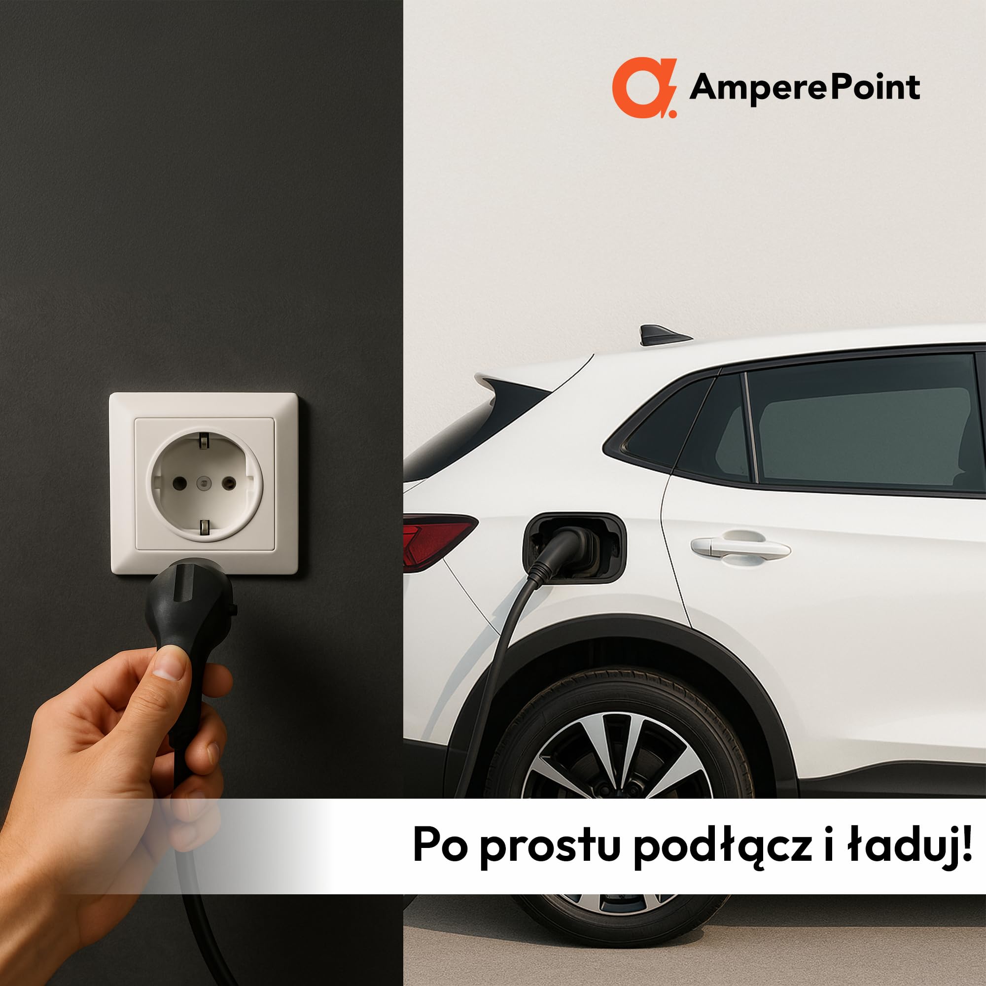 Przenośna ładowarka EV 3,7 kW 16 A typ 2 kabel 7,5 m Schuko 230 V Wi-Fi LCD