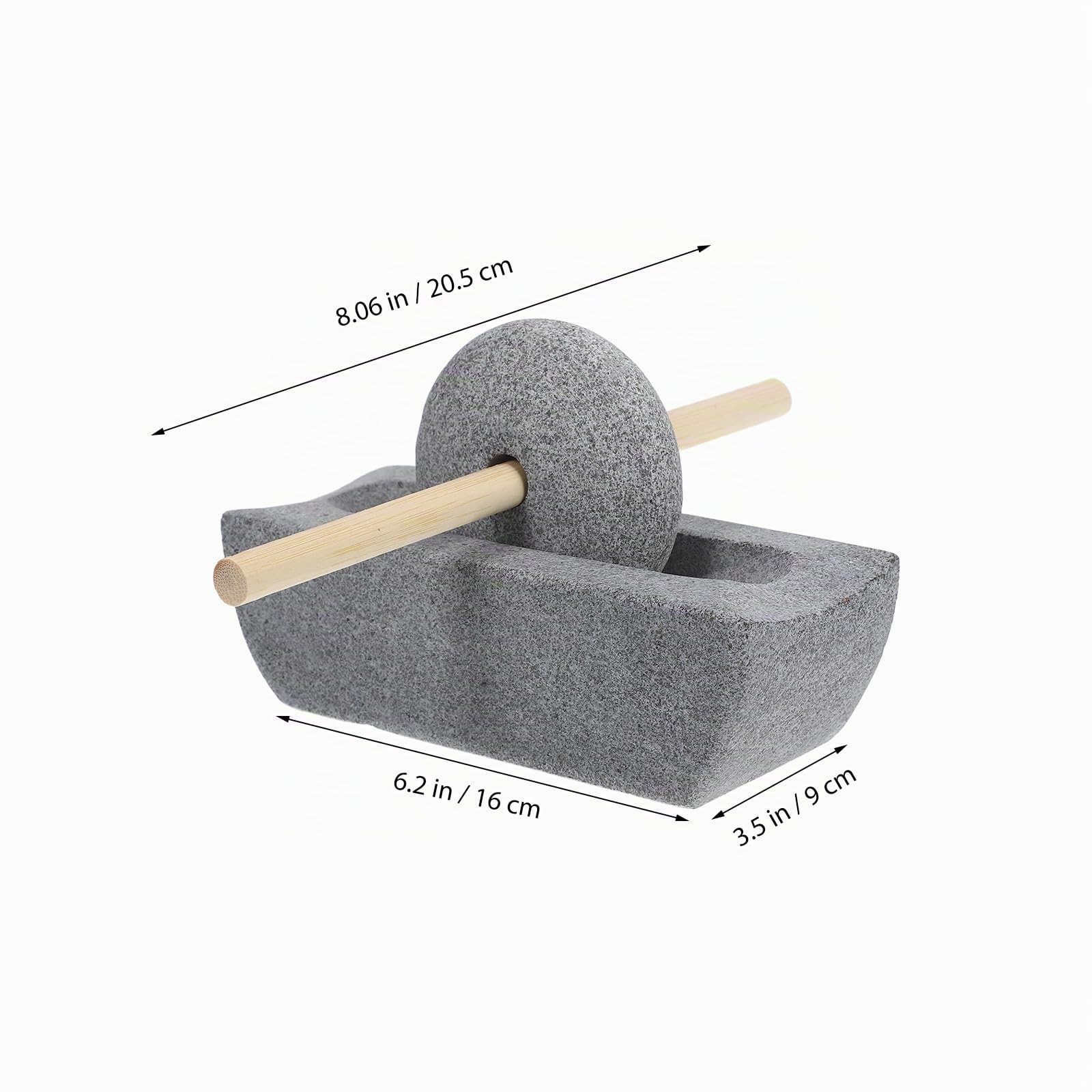 Toyvian Mulino Manuale Pestello Rullo Autentico per Cucina in Pietra e Legno per Spezie e Medicina, per Uso Domestico e Tradizionale