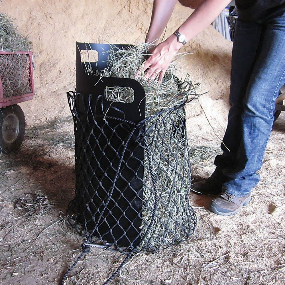 Dura-Tech StableHand Hay Net Filler | One-Person Hay & Grain Bag Loading Tool | Ideal for Horse Barns, Yard Work, & Farm Chores | Durable PVC | Folds Flat for Storage