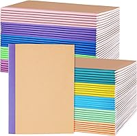 Vista 1 de 100 Pack A5 Colorful Ruled Lined Mini Notebook Journals Bulk, Soft Cover Kraft Composition Notepad Memo Cuadernos for Girls, Students, Traveler