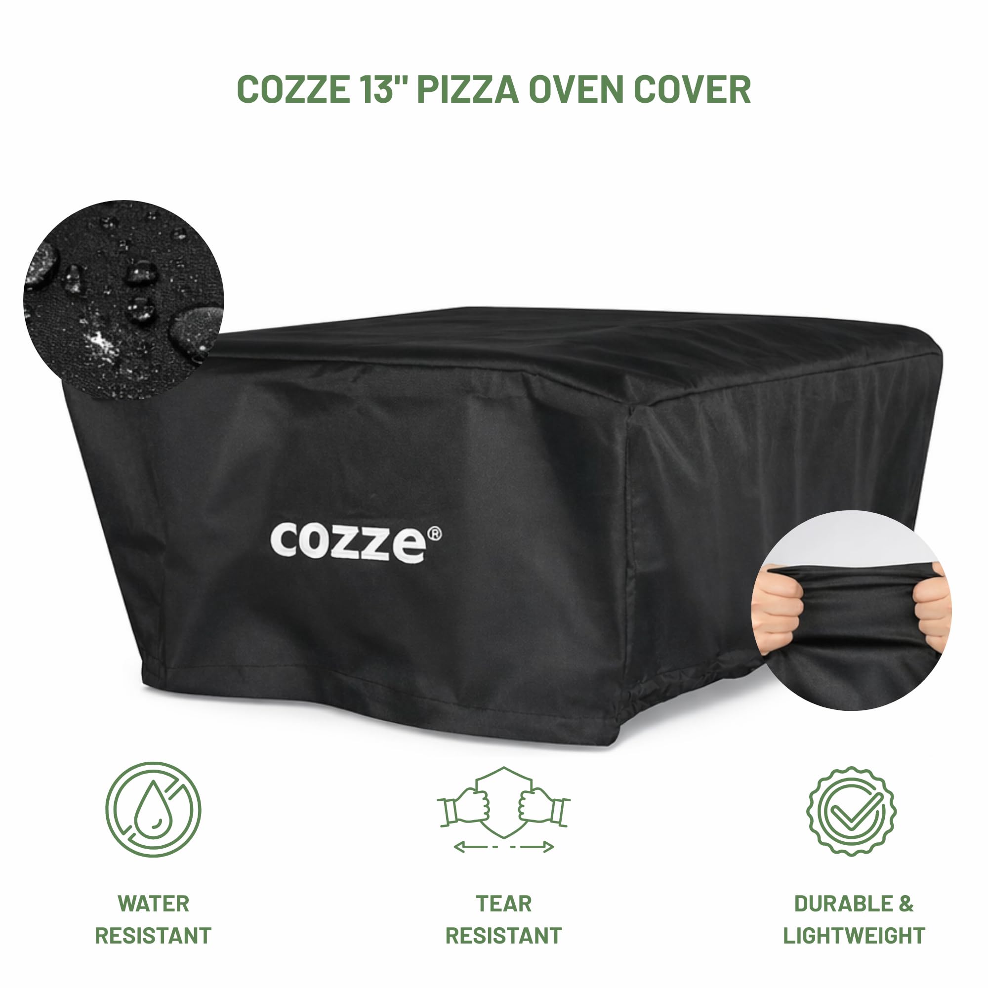 cozze Copertura Protettiva per Forno per Pizza 13" │ Compatibile con Barbecue Elettrico E200 │ Materiale Impermeabile Oxford 600D │ Dimensioni: 53,5 x 53,5 x 27 cm │