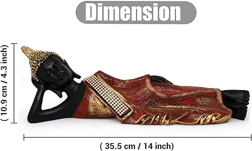 Miniatura 3 de TIED RIBBONS Figura de escultura de estatua de Buda para decoración del hogar ídolo de Buda decorativa 140 x 43in estatua decorativa para patio