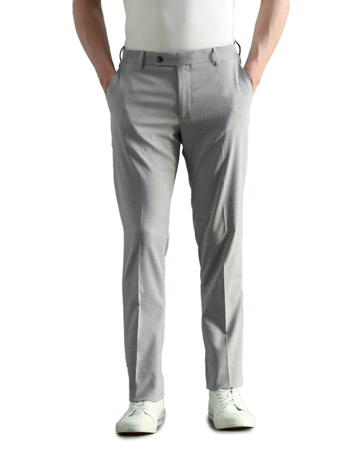 Men's Tapered Fit Mid Rise Trousers-image-19