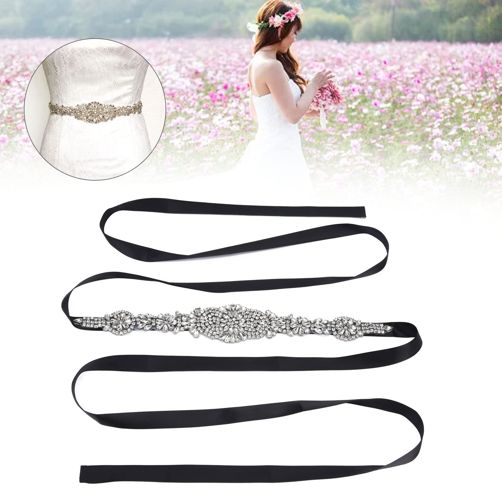 Amazon.com: Wedding Dress Belt, Rhinestone Thin Bridal Belt 