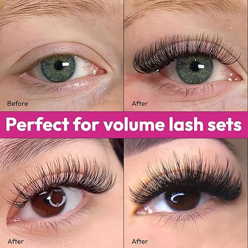 Miniatura 6 de 120 abanicos Promade, 5D 0.07, tamaño mixto, 0.315-0.591 in, rizo D, extensiones de pestañas postizas de volumen, extensiones de pestañas postizas