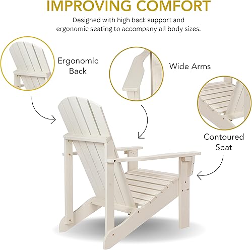 Miniatura 5 de Silla de Adirondack de madera moderna de mediados de siglo de Shine Company, sillas de patio para hoguera al aire libre, respaldo y asiento