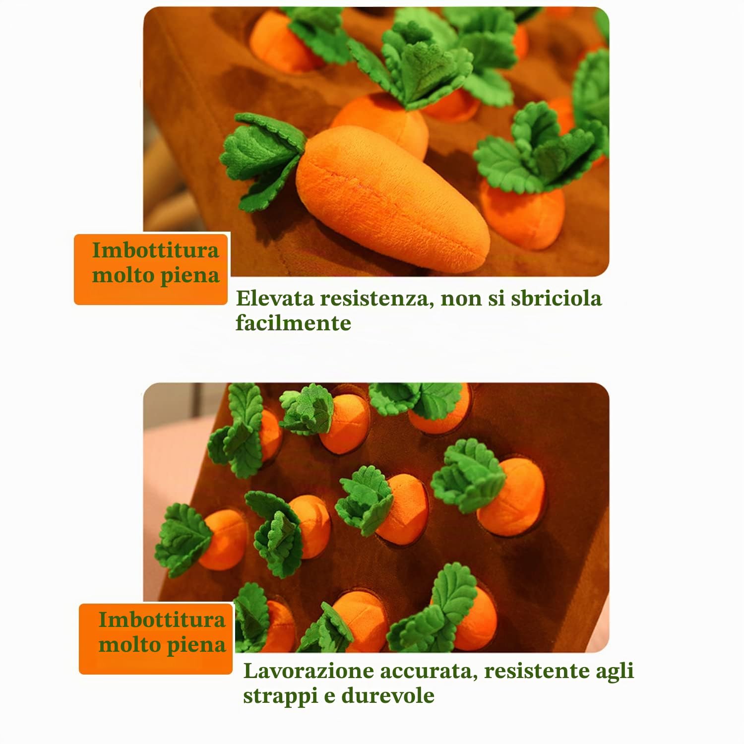 Celawork Giocattolo Interattivo Intelligente per Cane, Giocattolo Interattivo in Peluche a Forma di Carota, Tappeto per Annusare per Cani, Giocattolo per Cani, Tappeto per Annusare in Intelligenza per