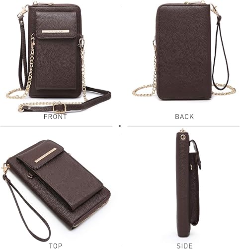 Vista 3 de Dasein - Bolso cruzado con bolsillos múltiples para mujer, bolso con billetera llevar al hombro o en la muñeca