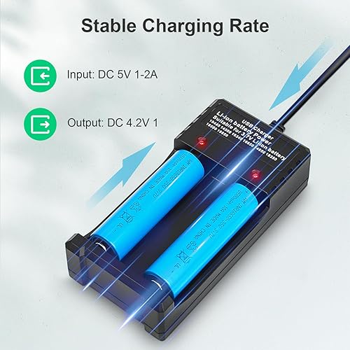 Miniatura 2 de Cargador de batería universal, cargador de batería de 2 ranuras para baterías recargables Cargador inteligente para baterías de iones de litio de