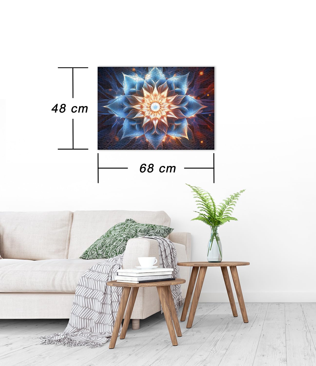 Ulmer Puzzleschmiede - 1000 Piece 'Ice Flower' Mandala Puzzle - Modern Floral Design - Expert Level - 68 x 48 cm - Made in Germany - Image 3