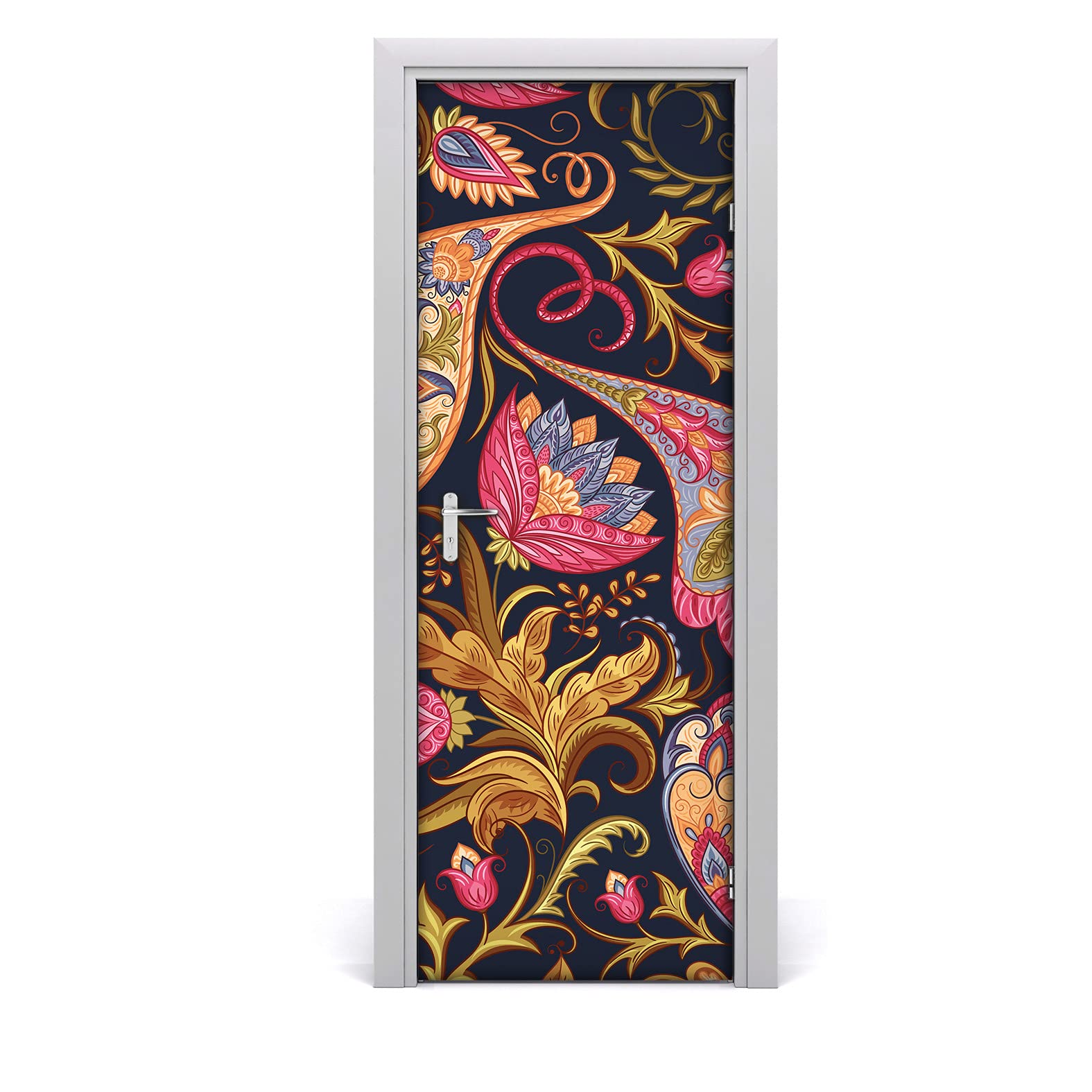 Autocollant de porte 85x200cm revêtement mural adhésif repositionnable Paisleful
