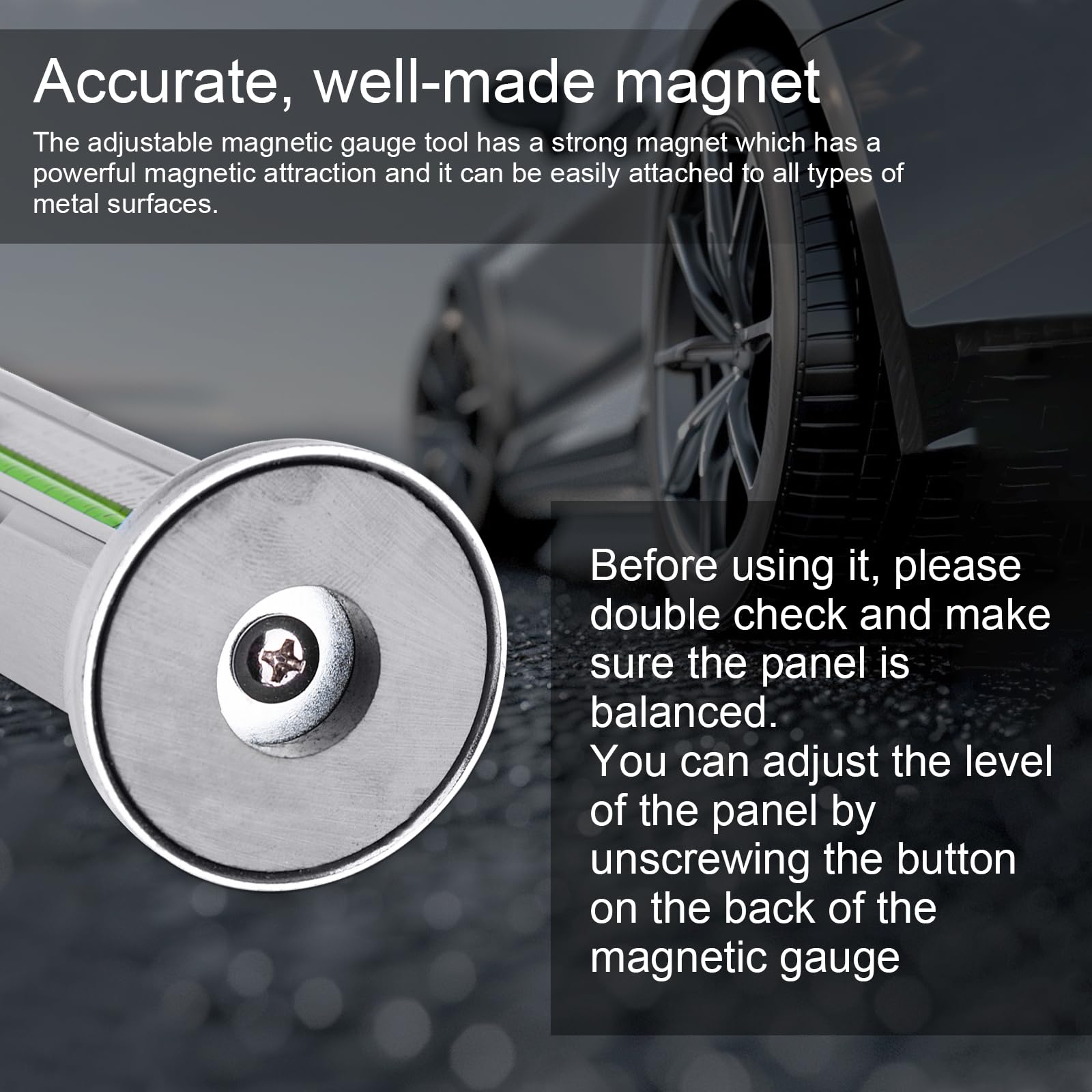 Car Magnetic Alignment Crash Gauge Car Axle Measurement Car Track Case Adjustment Camber Castor Strut Adjustment Tool Wheel Alignment Gauge Axle Measuring Device for Universal Car Trucks