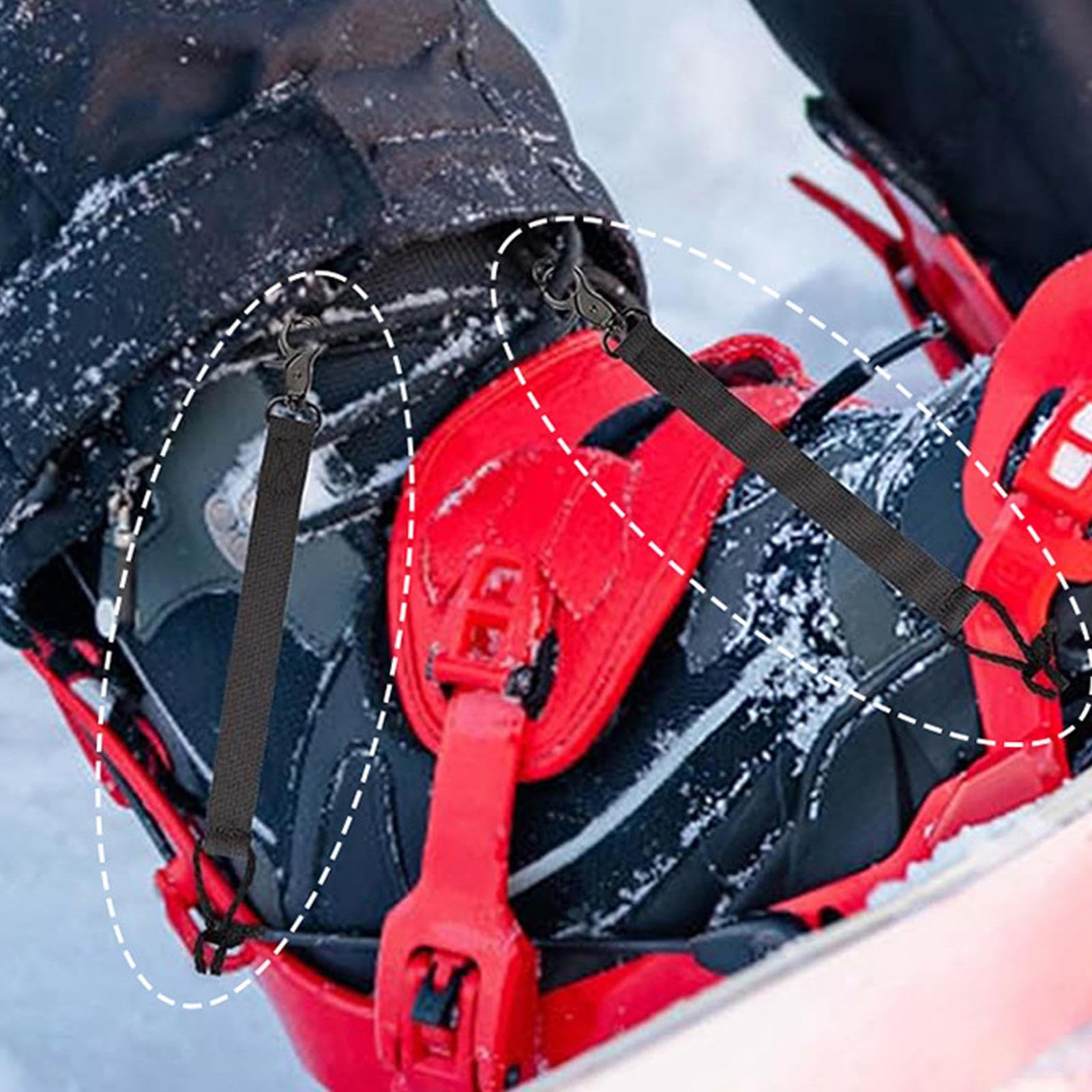 Leash Snowboard Boucle Métal – Sangle De Sécurité 2 Points, Nylon Résistant, Pour Homme/femme, Adulte/débutant