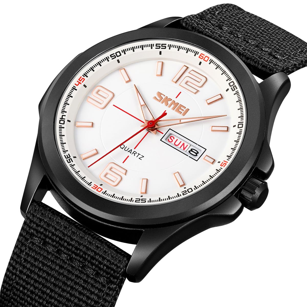 findtime Montre de sport étanche pour homme avec bracelet en nylon de 255 mm - Montre analogique pour homme