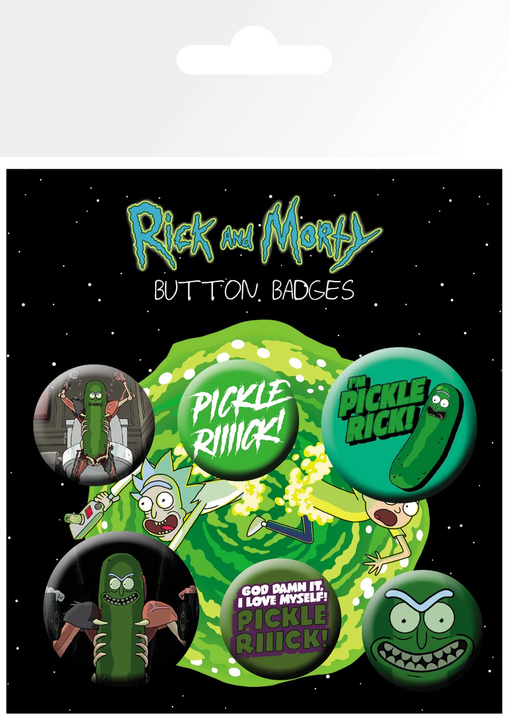 Gb Eye Various Rick & Morty Pickle Rick Badge Pack Size 6