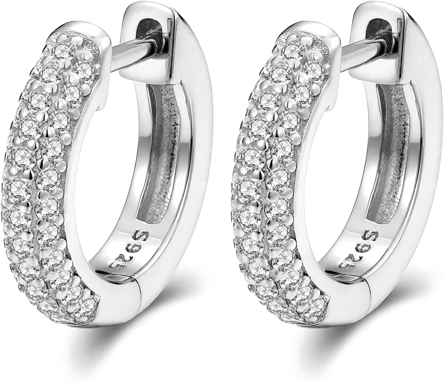 Iced Out Hoop Earrings 925 Sterling Silver D Color VVS Moissanite Huggie Cartilage Cuff Hypoallergenic Luxury Fashion Round Circle Silver Gold Hoop Earrings For Women