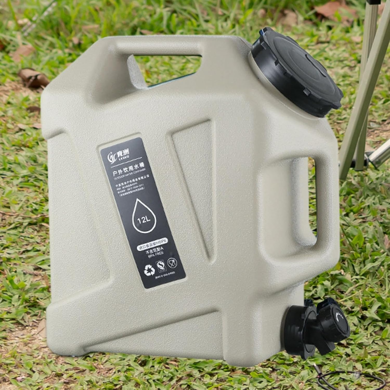Water Container Outdoor Water Bucket with Faucet Multifunctional Camping Water Storage Carrier Jug 12L for Hiking RV Driving