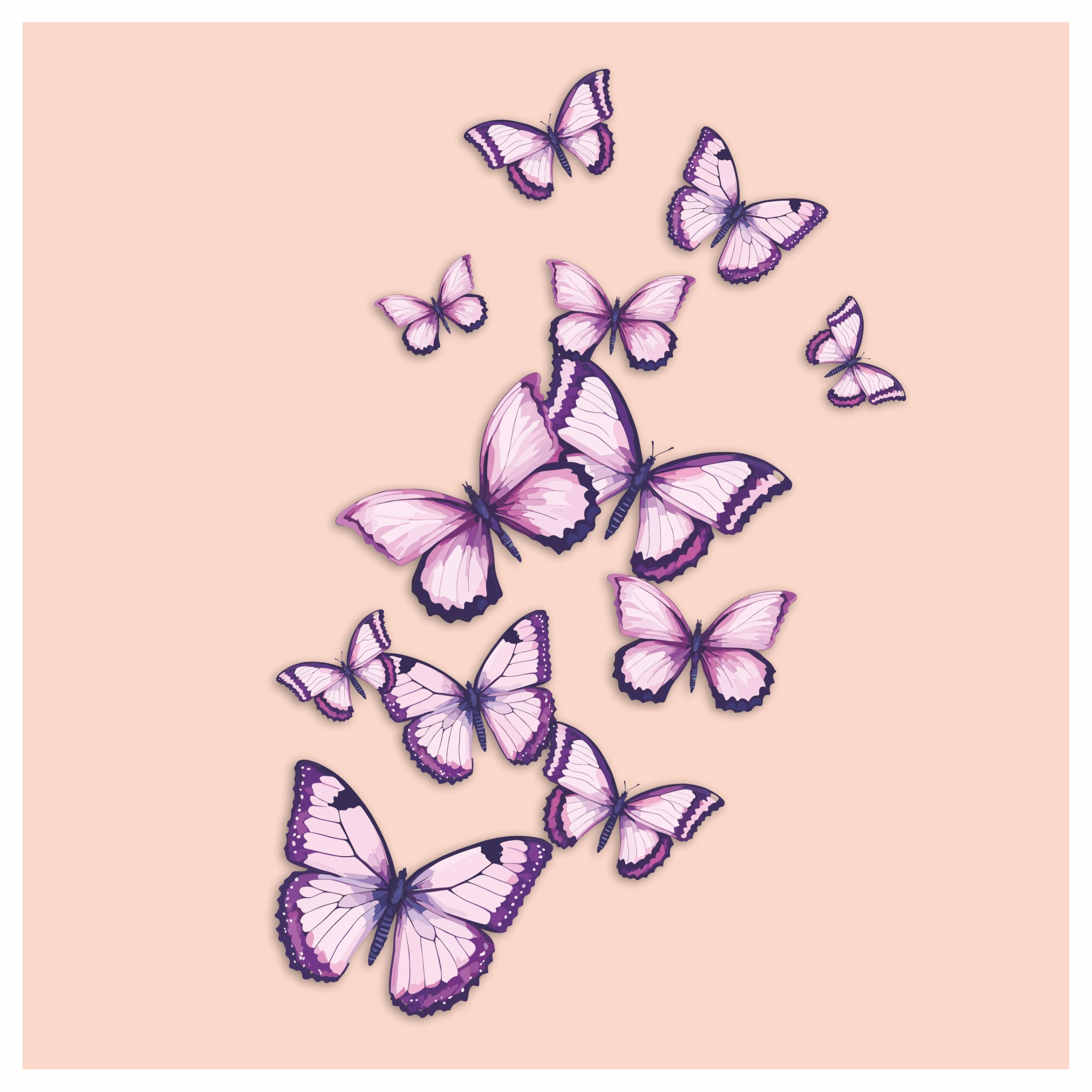 x12 Purple Butterfly Stickers, Hardwearing Waterproof 0% Transparency Decals, DIY Peel & Stick Perfect to Cover Marks, Wall Decor, Weatherproof for Cars & Home Projects. LaoGraphics® (12 Lilac, A5) — view 5