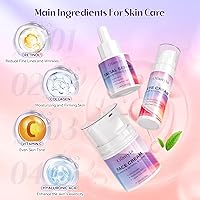 Vista 4 de Ofanyia Juego de cuidado de la piel con retinol de colágeno, 6 piezas antienvejecimiento con limpiador hidratante, crema de ojos, tónico, crema
