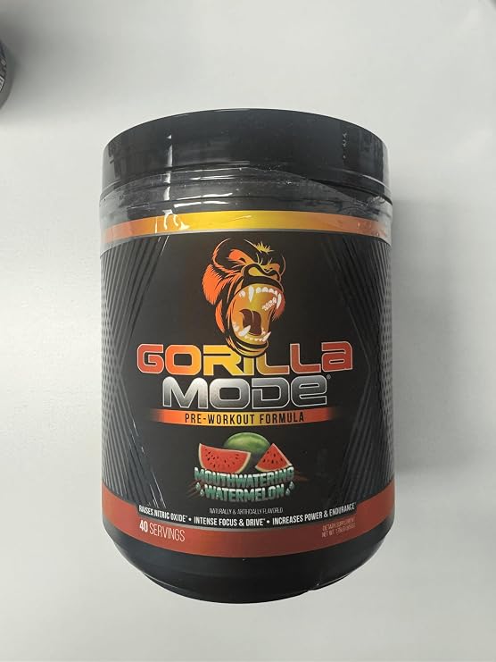 Gorilla Mode Pre Workout - Massive Pumps Laser Focus Energy Power - L-Citrulline, Creatine, L-Tyrosine, Betaine, Hydroprime, Alpha-GPC, 400mg Caffeine, Huperzine A - 800g (Watermelon)