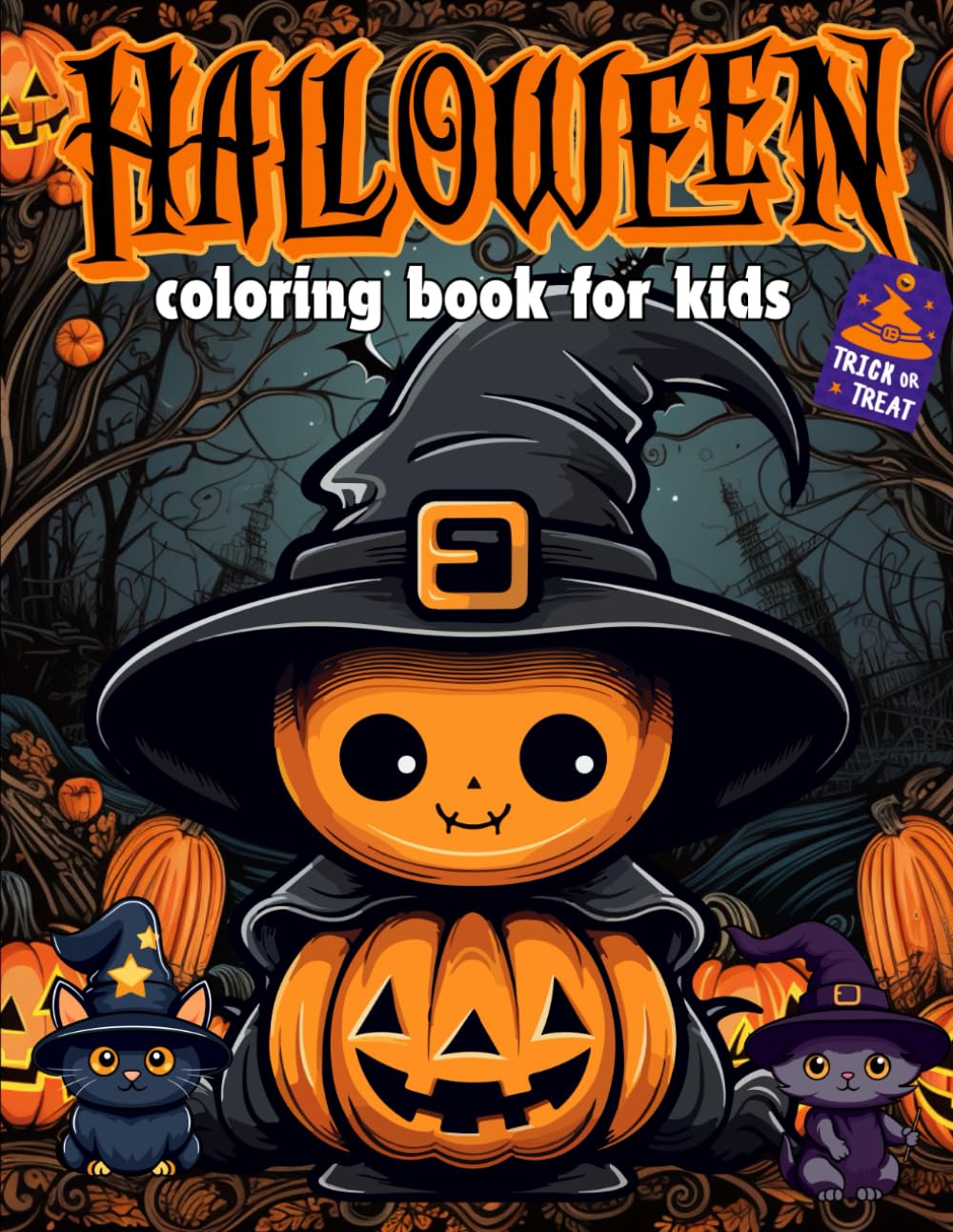 Halloween Coloring Book for Kids: Over 40 coloring pages with Witches, Ghosts, Vampires, Zombies, Werewolfs