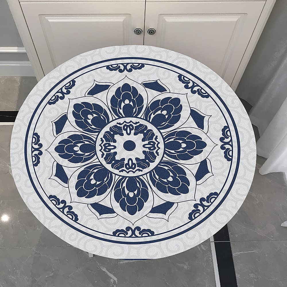 TWUTGAYW Rond tafelkleed, waterdicht tafelkleed PVC elastische rand met flanellen achterkant tafelhoes, plastic afwasbaar tafelkleed voor buiten, feesten, picknicks 101-111 (transparant TWUTGAYW Rond tafelkleed, waterdicht tafelkleed PVC elastische rand met flanellen achterkant tafelhoes, plastic afwasbaar tafelkleed voor buiten, feesten, picknicks 101-111 (transparant