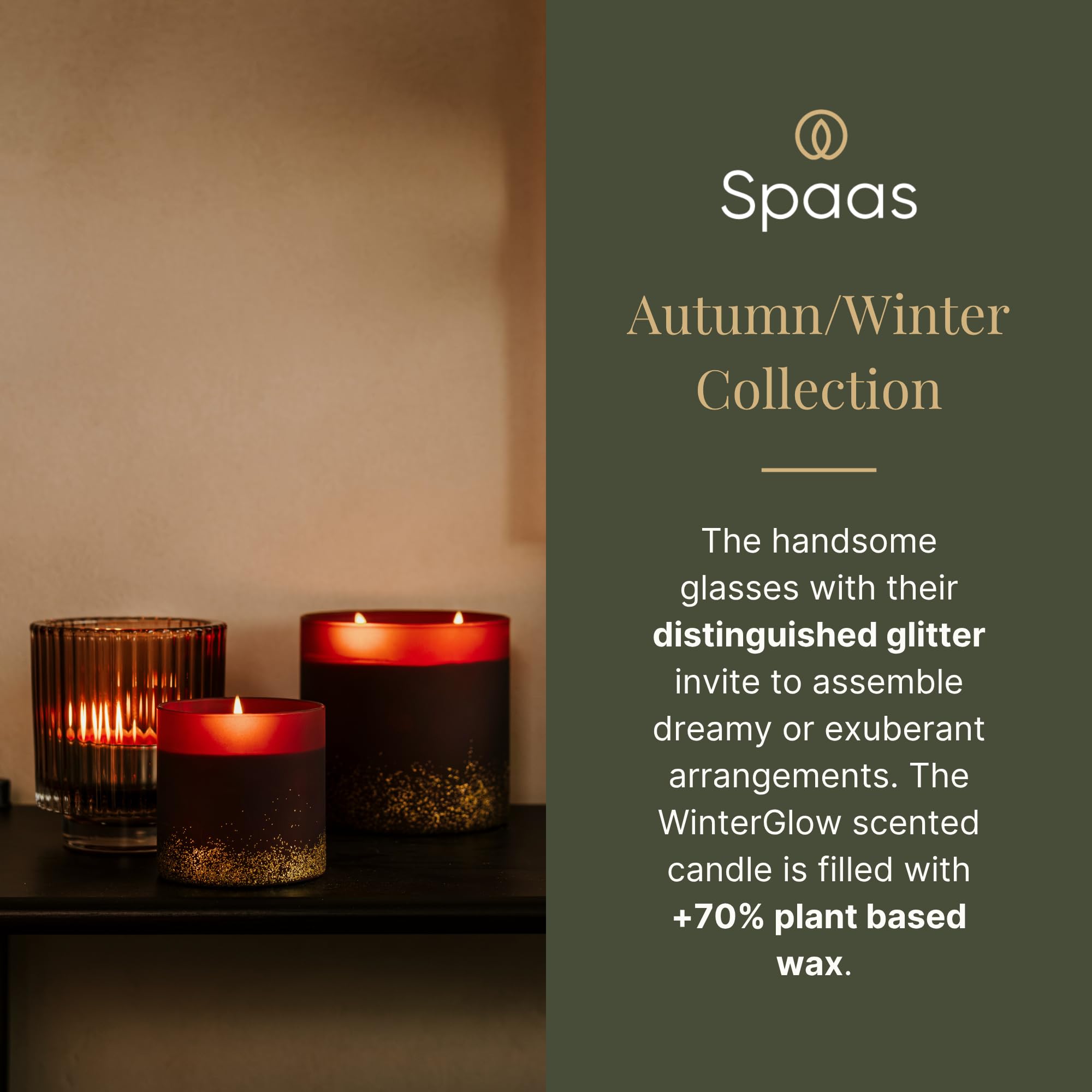 Spaas 6 WinterGlow-Duftkerzen, ± 35 Stunden, Fichtenwald und Zedernholz