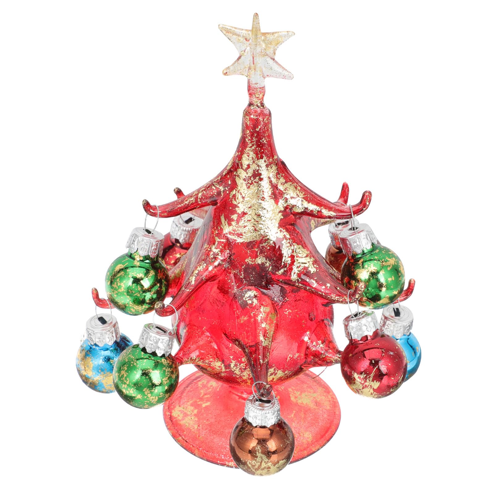 Campana de vidrio de Navidad MUCKLILY, adorno artesanal rojo para llenar de magia tu mesa