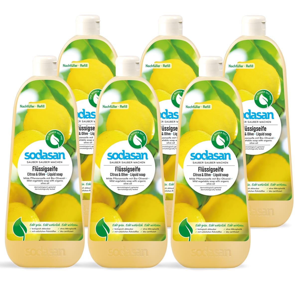 Sodasan Savon Liquide Citrus & Olive NF (6x1L)