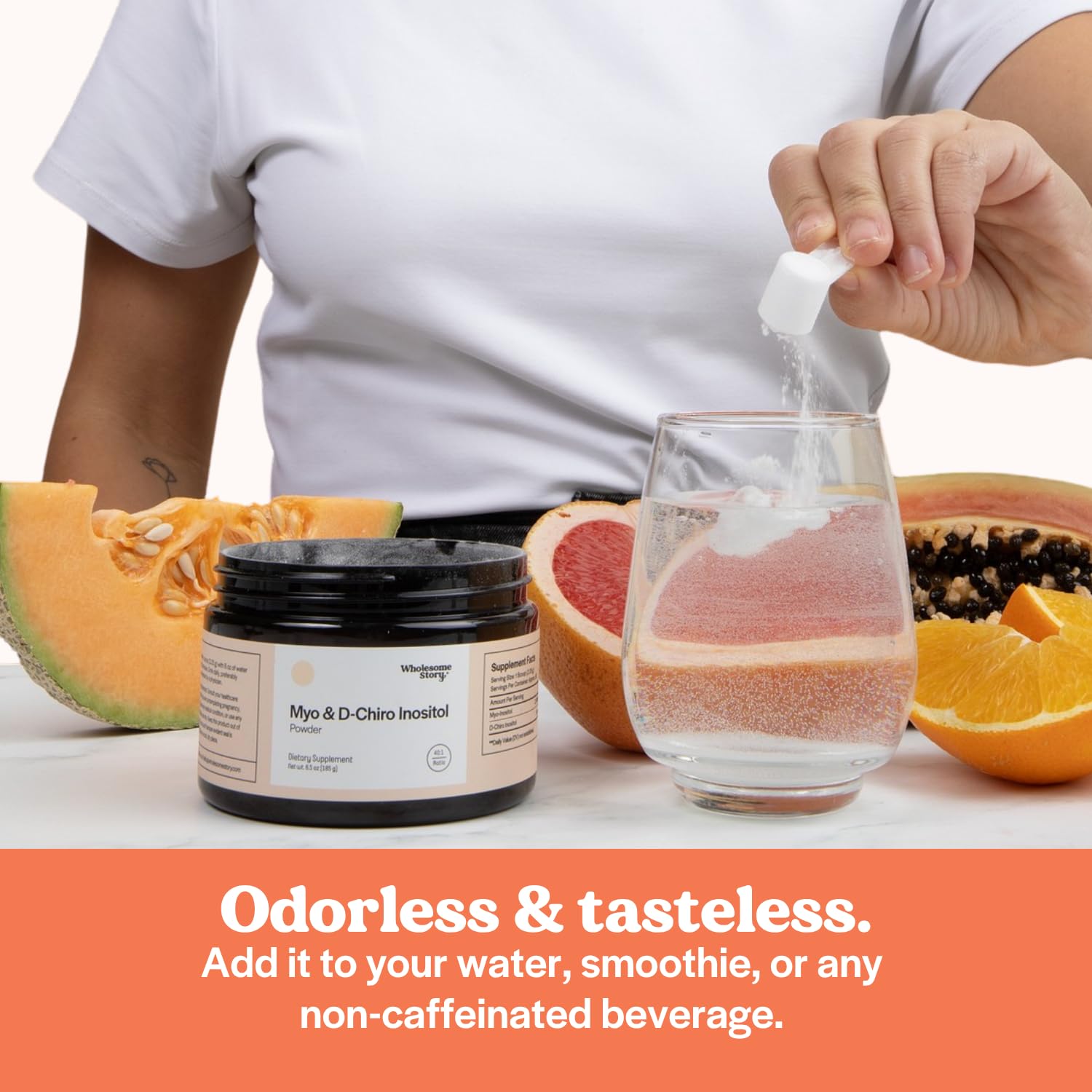 Myo-Inositol & D-Chiro Inositol Supplement Powder for Women | Hormonal Balance & Healthy Ovarian Function Support | Vitamin B8 | Great Alternative to Capsules | 40:1 Ratio | 180 Servings