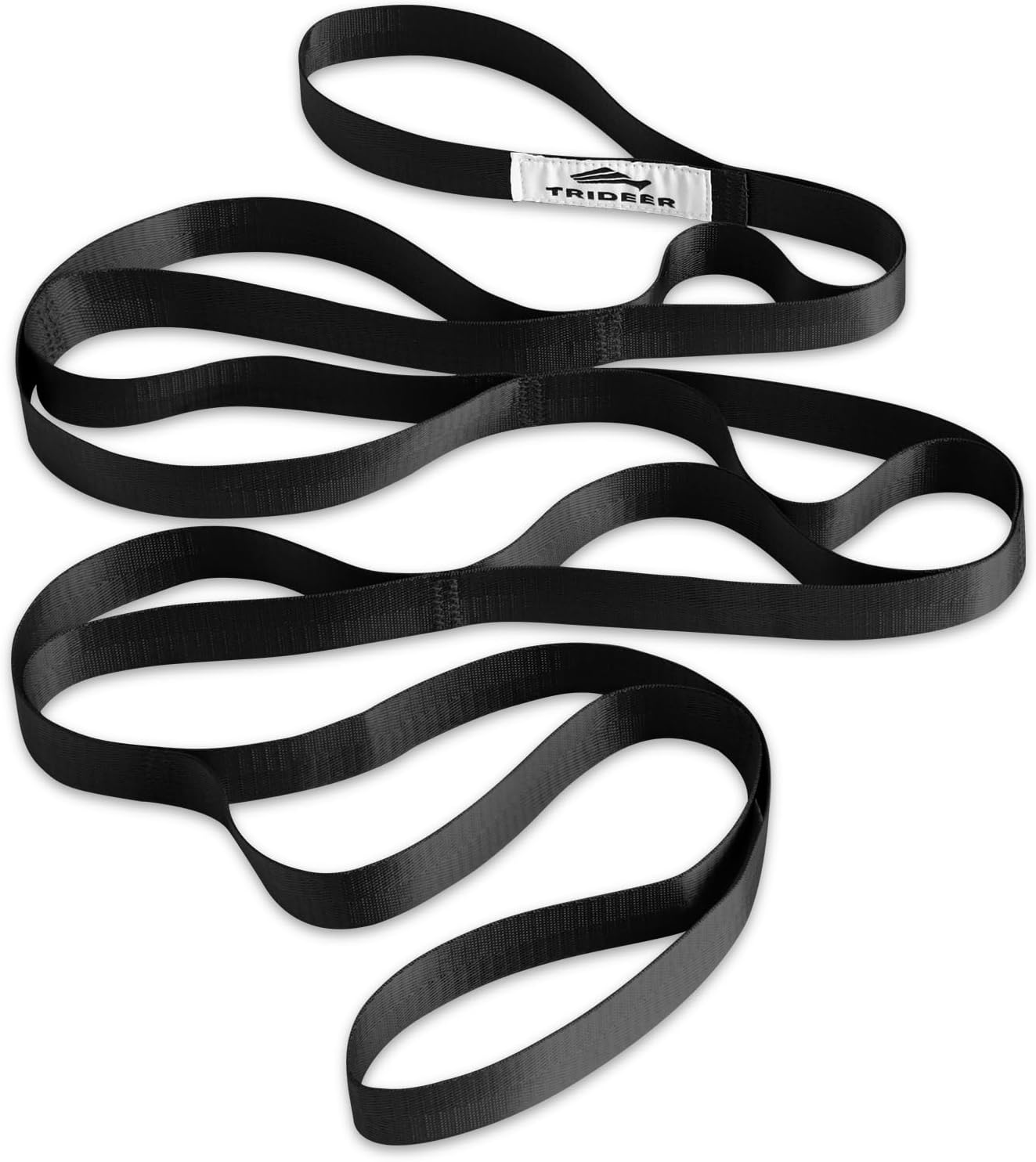 Trideer Non-Elastic Stretching Strap with Loops for Physical Therapy & Rehab, Knee Hip Leg ROM Post-Surgery, Yoga Strap for Stretching, Leg Lifter Strap Mobility Aid, Hamstring Calf Back