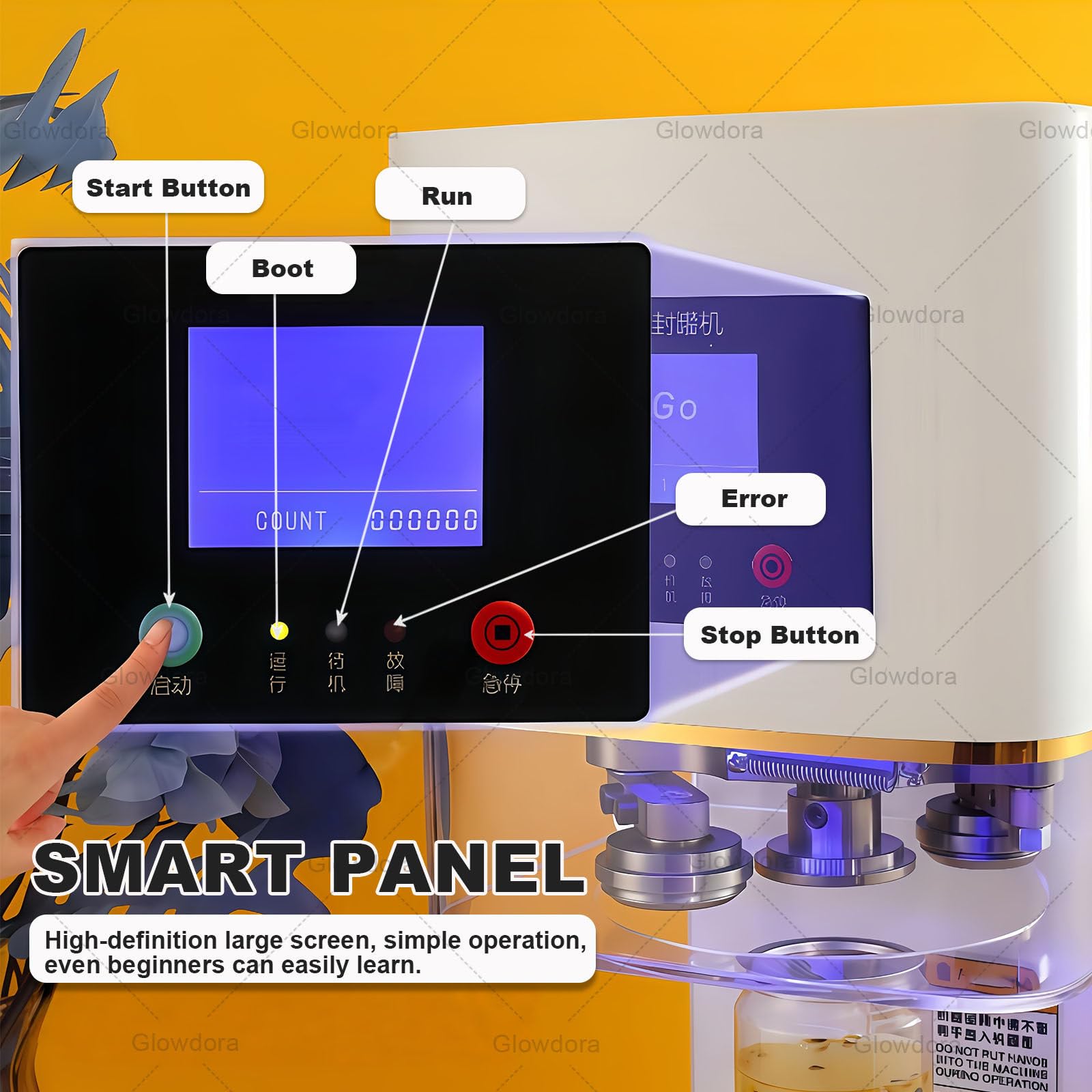 Máquina selladora automática de latas, 140 W, máquina de sellado comercial para recipientes de vidrio y plástico con mostrador, ideal para el hogar y cafeterías