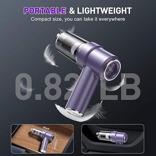 Miniatura 7 de KMM Aspiradora de mano para automóvil, aspiradora de 11000 PA y plumero de aire, aspiradora de alta potencia de 120 W, portátil, inalámbrico,