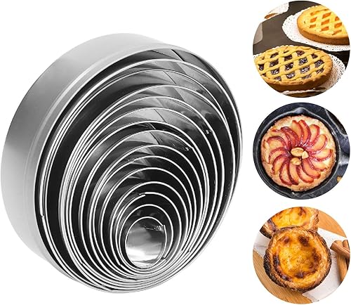 Miniatura 6 de 14 moldes para anillos de pastel para hornear, juegos de moldes de anillos de alimentos para cocinar anillos de acero inoxidable para tortas