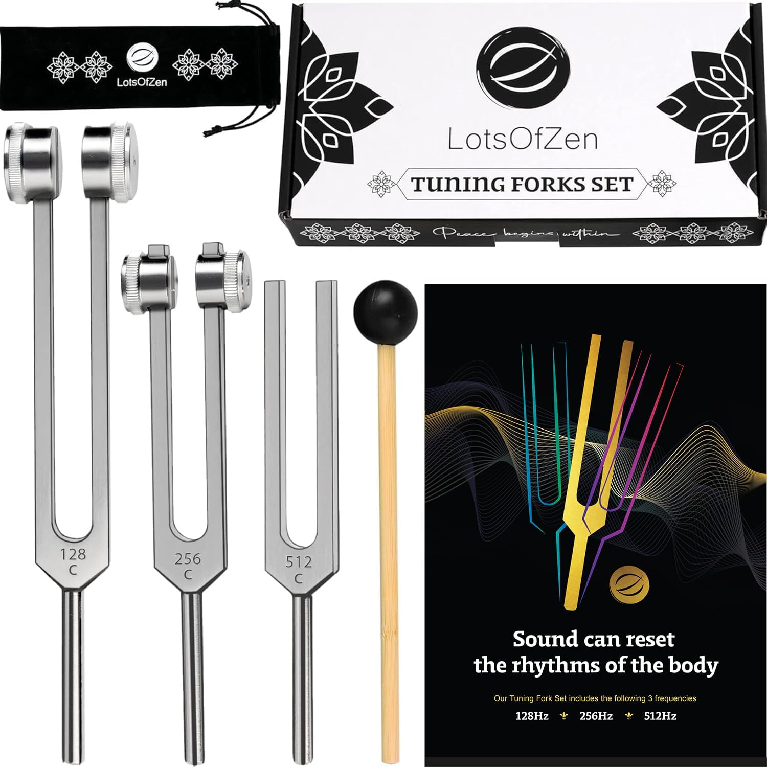 Tuning Forks for Healing Set (128Hz, 256Hz,...