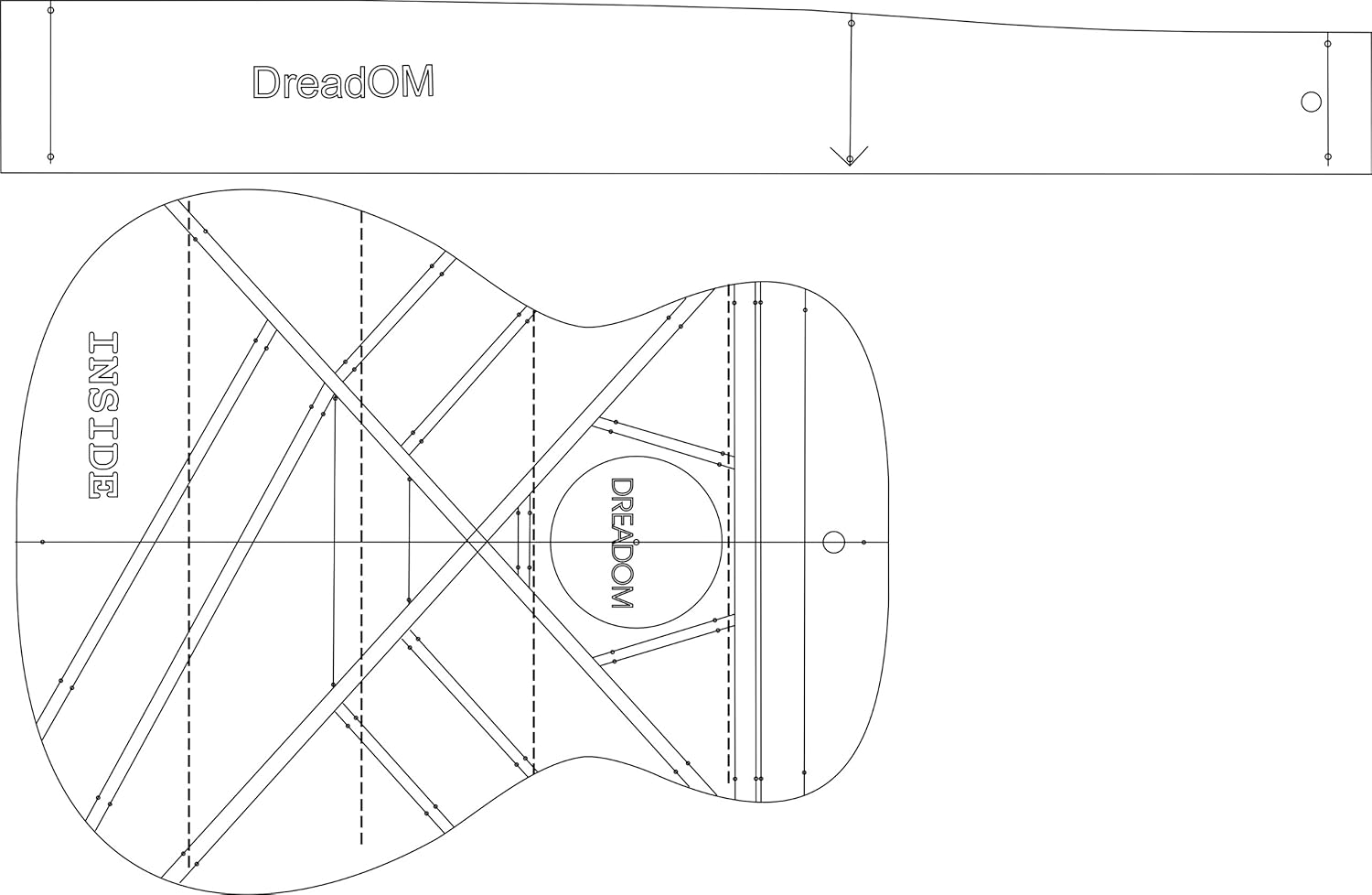DreadOM Acoustic Guitar Layout Template Guitar Building