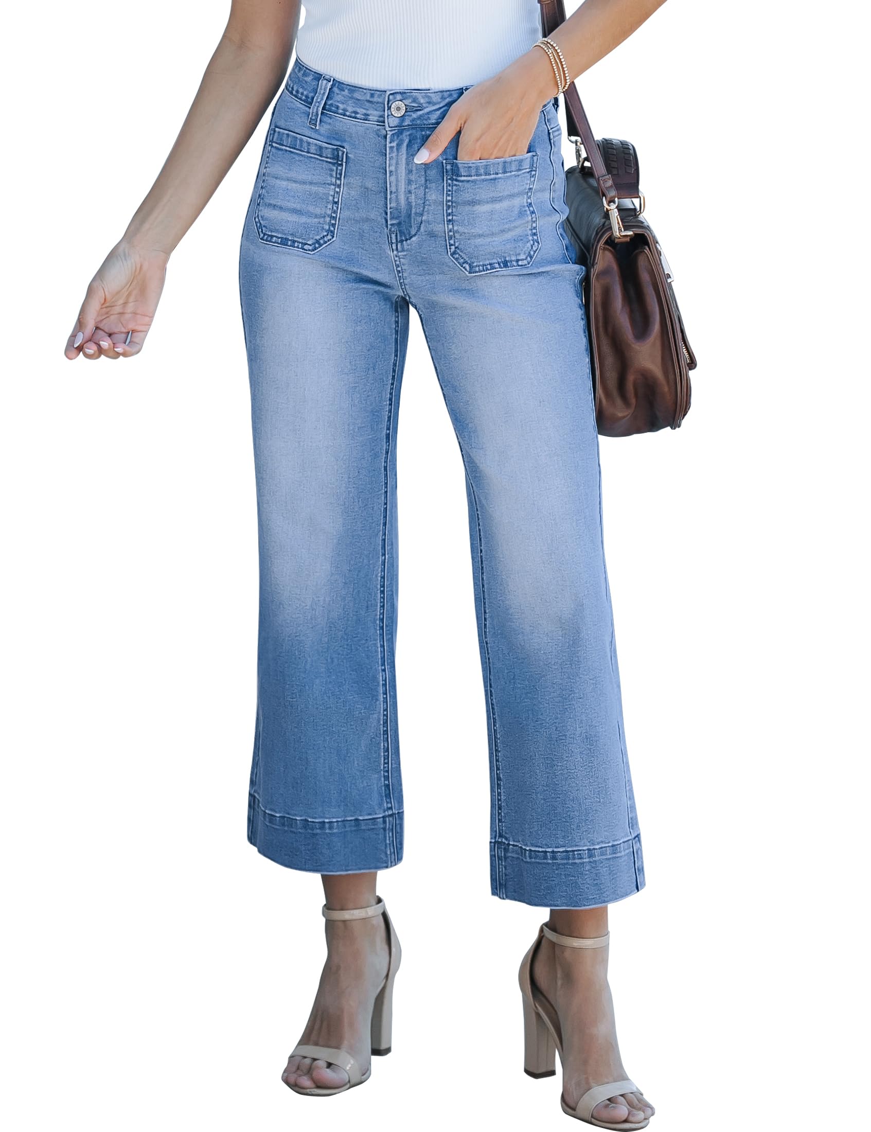luvamia High Waisted Wide Leg Flare Jeans