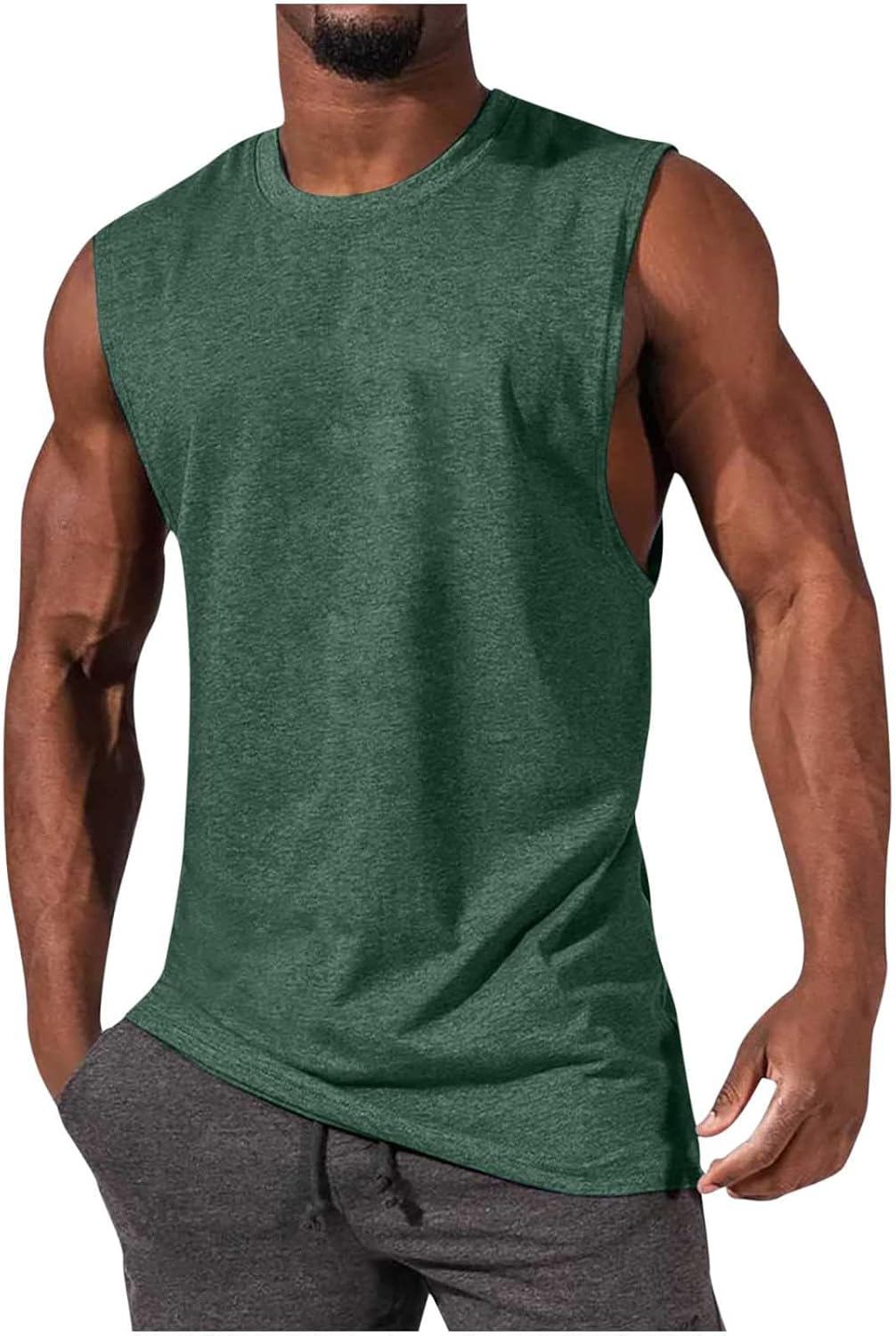 ONLYSTORY Mens Tank Tops Sleeveless Tee Shirts Casual Summer Muscle Gym Tops Running Beach Shirts